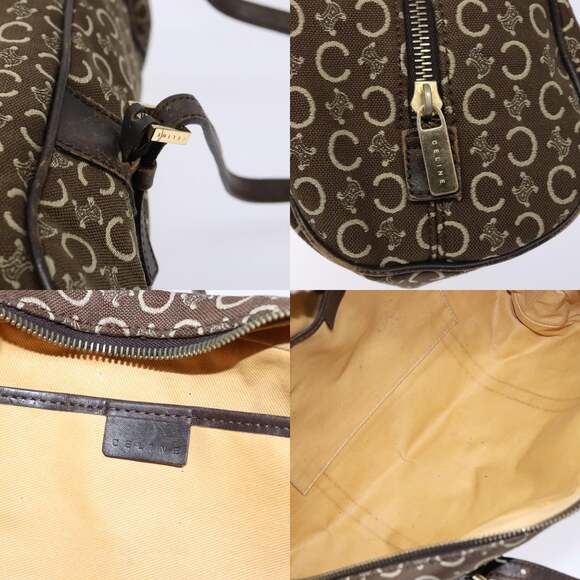 CELINE C Macadam Canvas Hand Bag Brown Gold - Picture 11 of 12